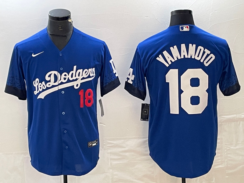 Men's Los Angeles Dodgers Yoshinobu Yamamoto #18 Royal City Connect Jersey